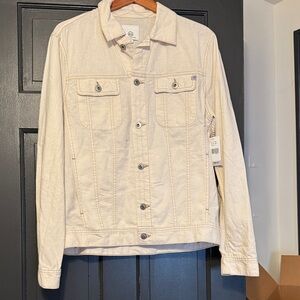 AG Adriano Goldschmied Dart cotton linen Denim trucker Jacket M